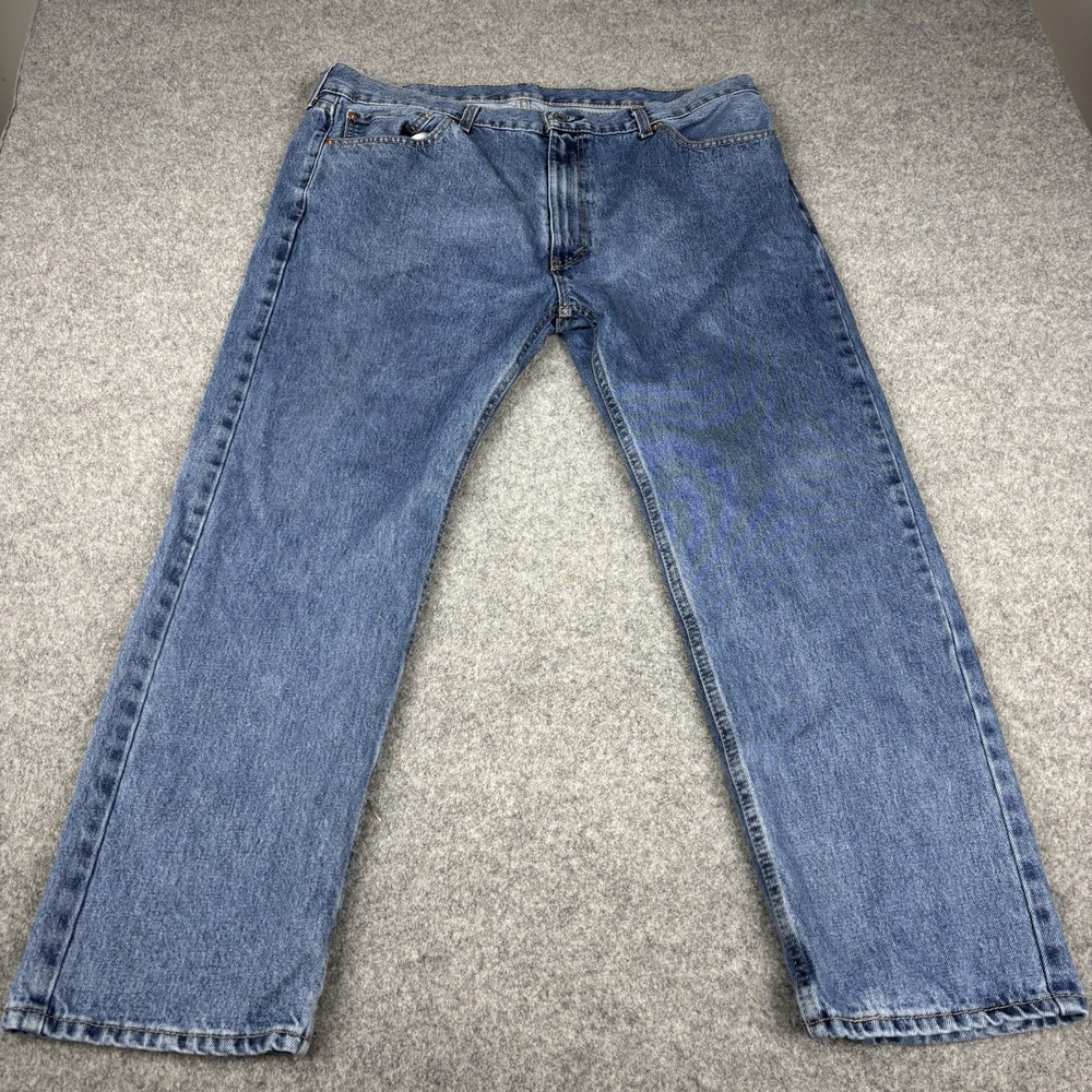 Levi's 505 Jeans Mens 42x29 Straight Leg Medium Wash Classic Blue Denim Casual‎